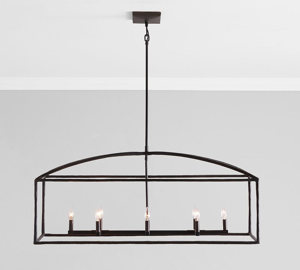 Fallon Forged-Iron Linear Chandelier | Pottery Barn (US)