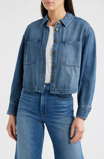Madewell Denim Crop Shirt in Maspeth Wash at Nordstrom Rack, Size X-Small | Nordstrom Rack