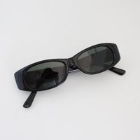Vintage 90S Slim Black Rectangle Sunglasses | Etsy (US)