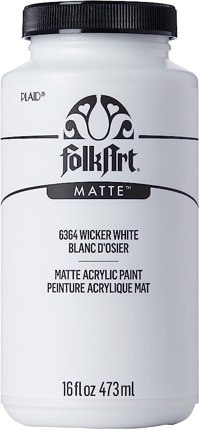 Amazon.com: FolkArt Matte Acrylic Paint in Assorted Colors, 16 oz, Wicker White 16 Fl Oz | Amazon (US)