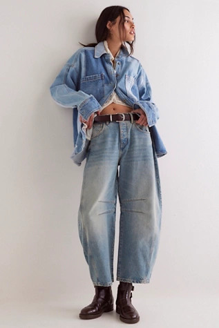 We The Free Good Luck Mid-Rise Barrel Jeans | Free People (Global - UK&FR Excluded)