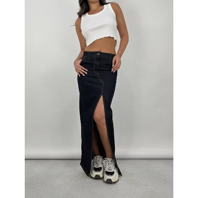 Women's Slit Front Denim Midi Skirt - Lioness S | Target