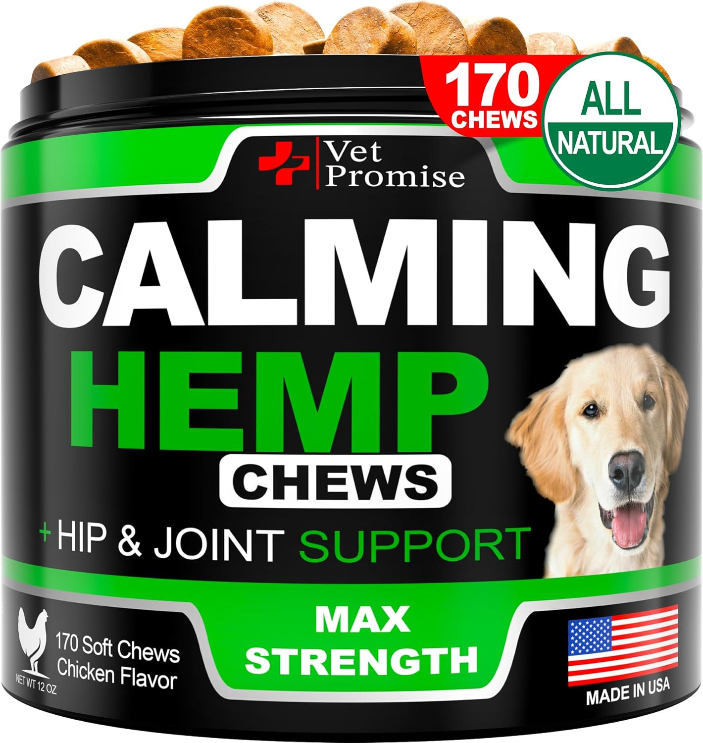 Hemp Calming Chews for Dogs Anxiety - Advanced Dog Calming Chews, 170 Count | Amazon (US)