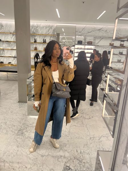 Trench coats are so chic for spring! Linking several that I’m loving right now. Also! These jeans are always so popular when I share them. Linking them again because I love them. They are true to size  #trenchcoat #cargojeans #outfitideas 

#LTKstyletip #LTKFind
