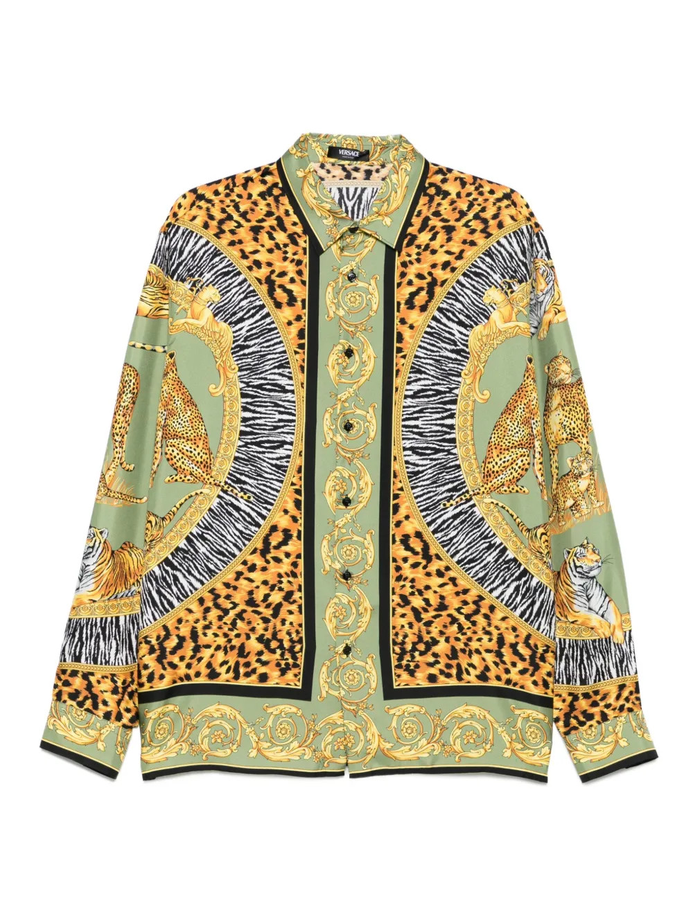 Versace mix-print shirt - Green | Farfetch Global