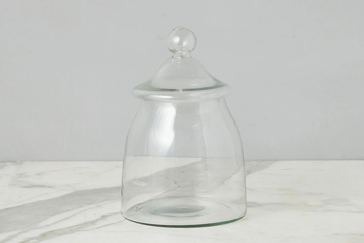 Vintage Glass Bon Bon Jar with Lid, Medium | etúHOME