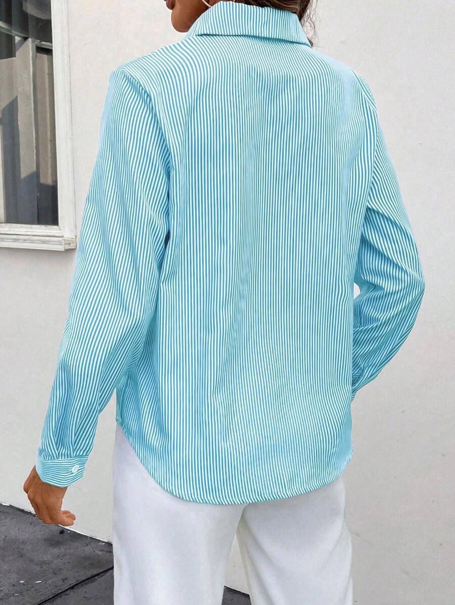 SHEIN Clasi Women's Striped Casual Shirt, Simple & Fashionable For Everyday Wear | SHEIN
