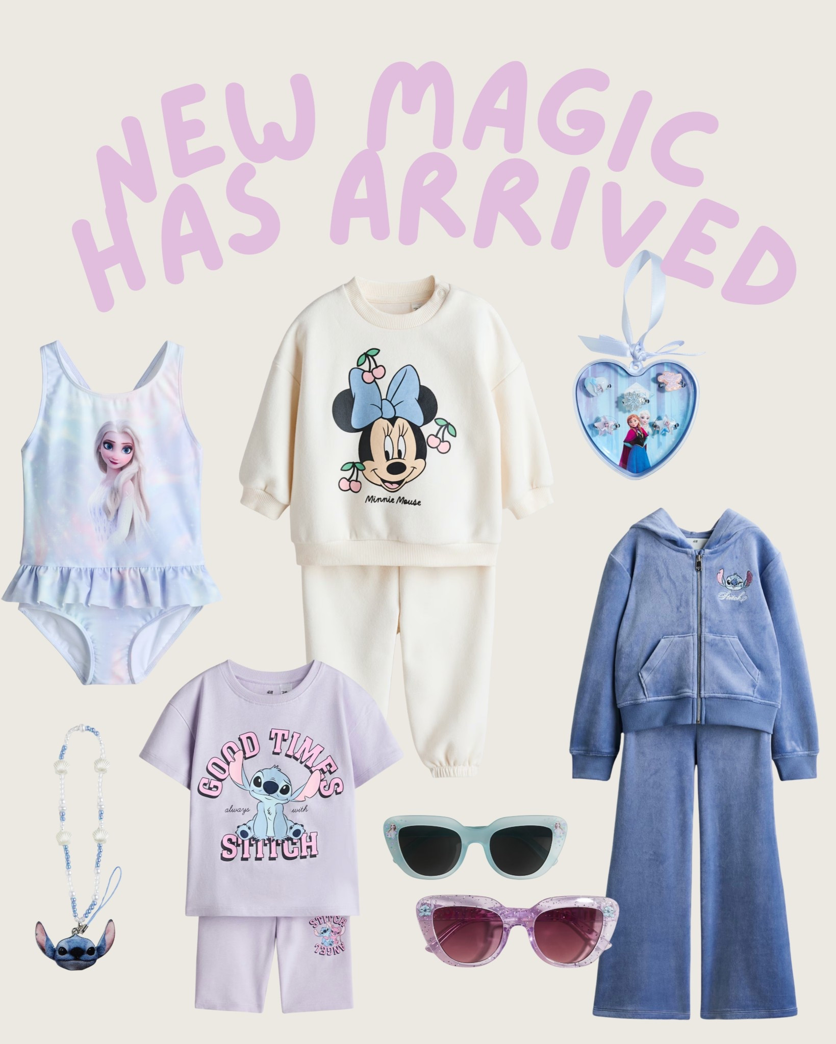 ✨ New Magic Arrivals at H&M for Girls ✨

These fun new arrivals at H&M are perfect for bringing a little Disney magic to everyday outfits! 🏰💖 From an adorable Elsa swimsuit, matching sunglasses, and rings, to a Lilo & Stitch tee + shorts set with sunglasses and sweatshirt, and a playful Minnie Mouse set, there’s something magical for every Disney fan.

Perfect for:
• Disney park outfits for girls 
• Summer swimsuits & pool days ☀️
• Everyday Disney style ✨
• Collecting fun Disney accessories like phone charms and rings 📱💍
• Comfy + cute outfits for travel or home 🏠

Everything is linked so you can shop the full collection and mix & match for Disney days, playdates, or park adventures.

#HMGirls #DisneyStyle #GirlsDisneyFashion #LTKKids #DisneyParkOutfits #ElsaSwimsuit #LiloAndStitch #MinnieMouseStyle #DisneyAccessories #GirlsSummerStyle #EverydayMagic #DisneyWardrobe #LTKNewArrivals