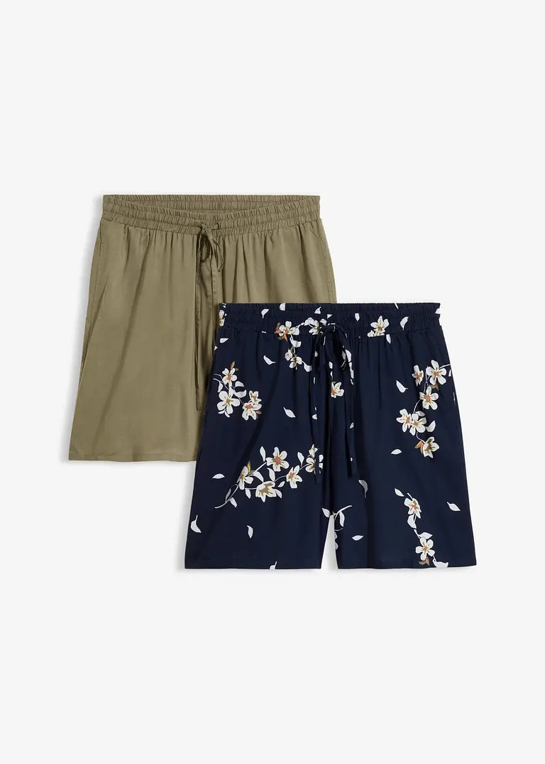 Viskose-Shorts mit Bindeg\u00fcrtel (2er Pack) | Bonprix DE