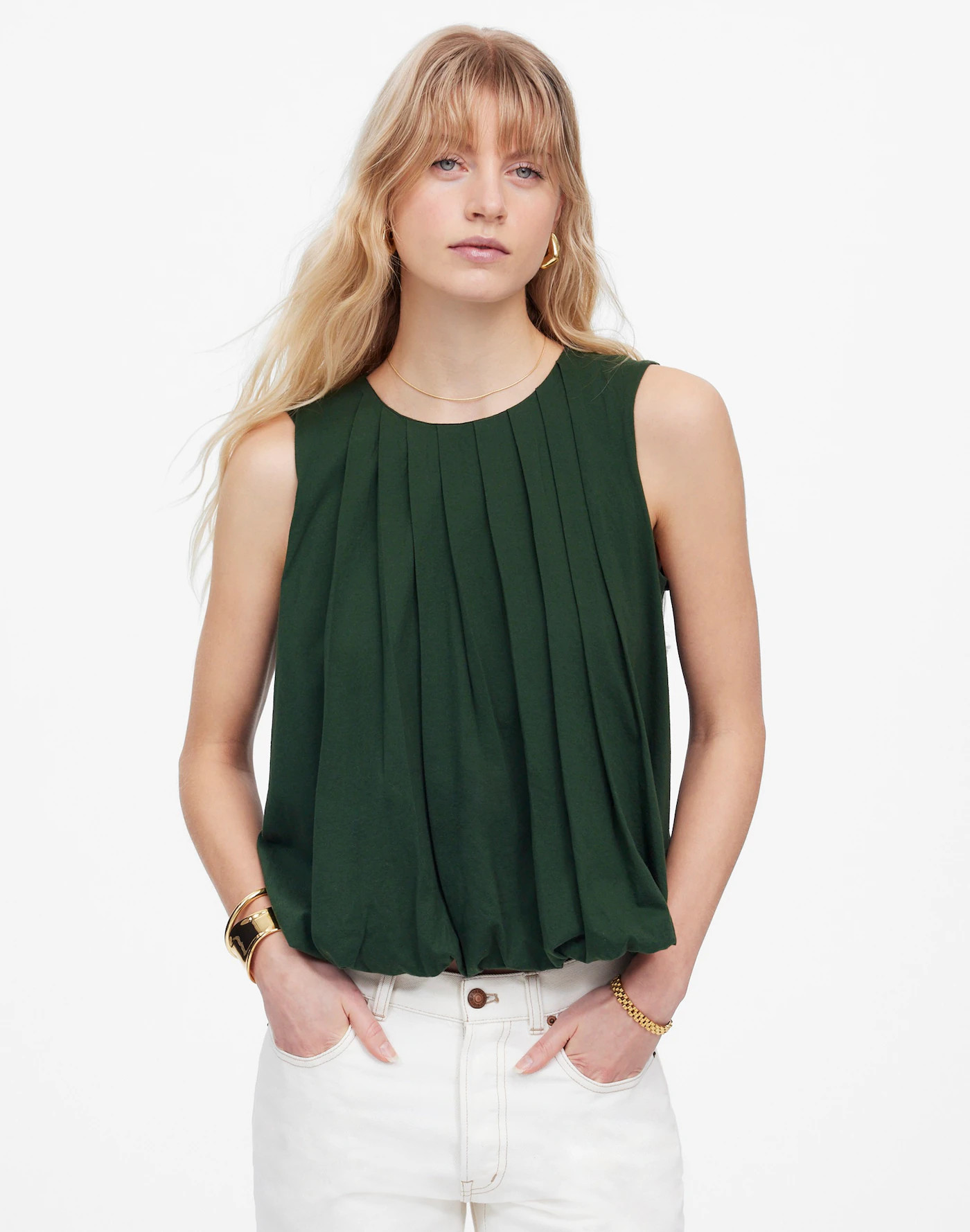 Sleeveless Crewneck Bubble Top | Madewell