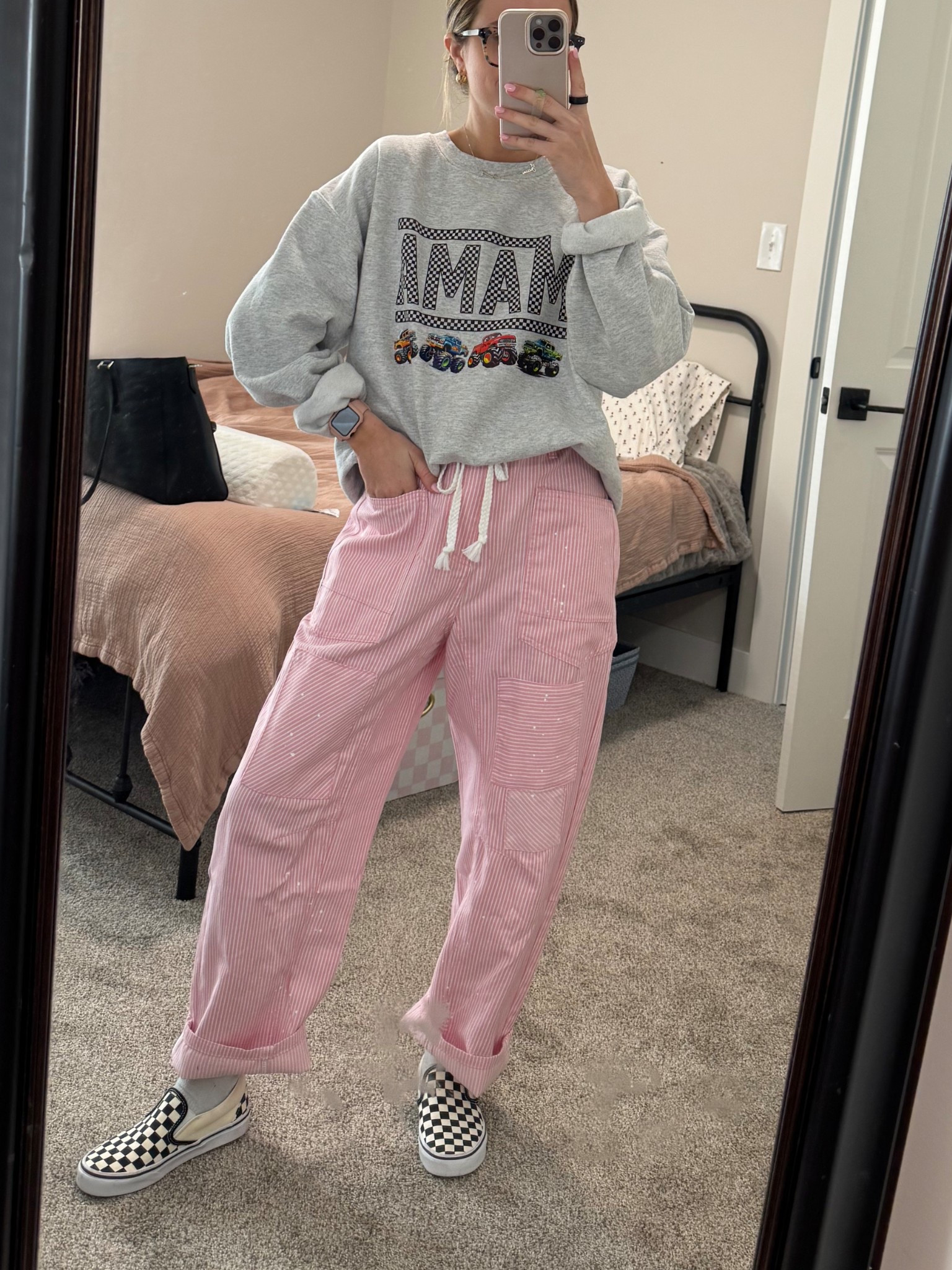 Love love these FP dupe barrel rope tie pants. True to size in pants 
Sweatshirt size L 

Barrel pants | pink | comfortable pants | fun style | ootd | amazon 

#LTKSaleAlert #LTKShoeCrush #LTKFindsUnder50