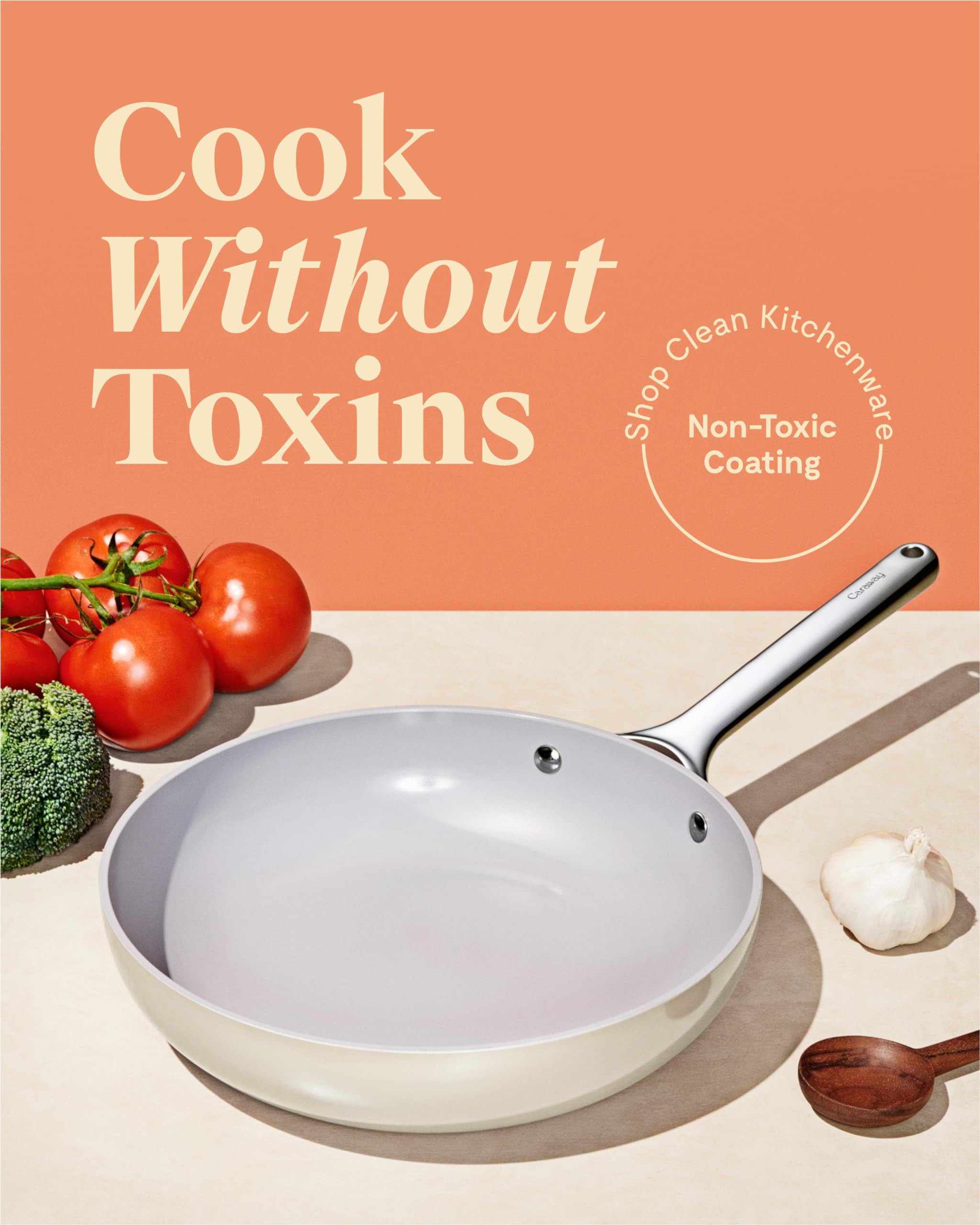 Caraway Nonstick Ceramic Frying Pan (2.7 qt, 10.5") - Non Toxic, PTFE & PFOA Free - Oven Safe & C... | Amazon (US)