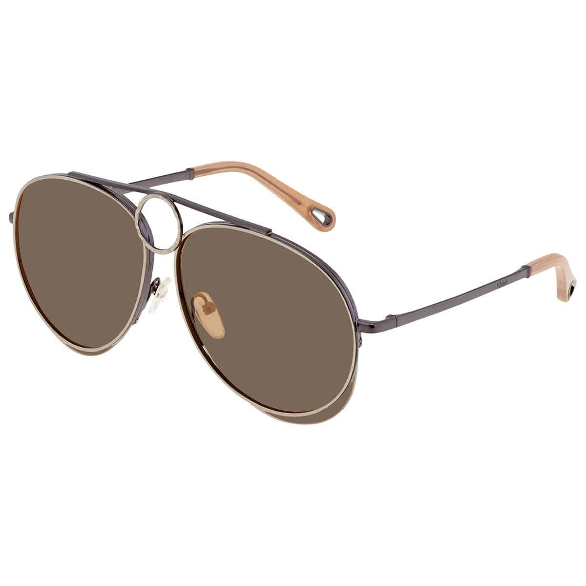 Chloe Brown Mirror Aviator Sunglasses CE144S 028 61 | Jomashop.com & JomaDeals.com