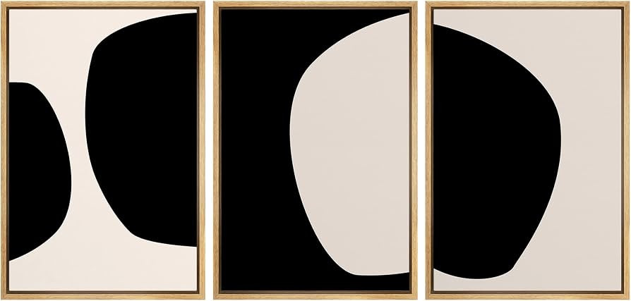 SIGNLEADER Framed Canvas Print Wall Art Negative Space Color Blocks Abstract Shapes Illustrations... | Amazon (US)