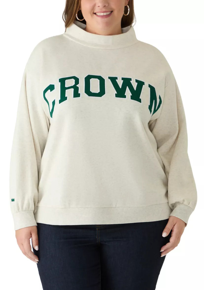Plus Size Long Sleeve Mock Neck Sweatshirt | Belk