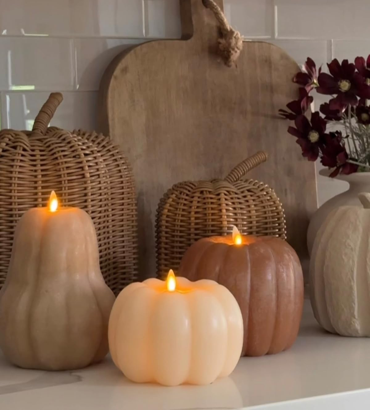 The cutest flameless pumpkin candles that sell out every year! Real wax and flickering flames! Too cute for the season!

#LTKHome #LTKSeasonal