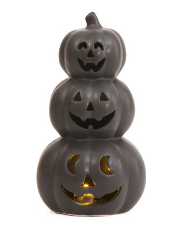 Led Ceramic Triple Stacked Jack O Lanterns | TJ Maxx