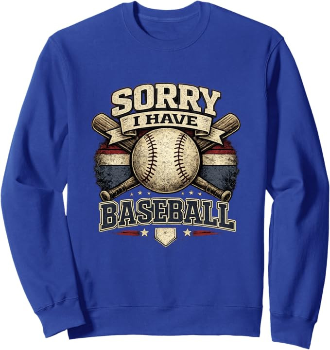 Sorry I Have Baseball Vintage Retro Graphic Sweatshirt | Amazon (US)