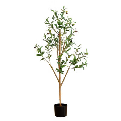 Nearly Natural 4-ft Artificial Olive Tree with Natural Trunk | Target