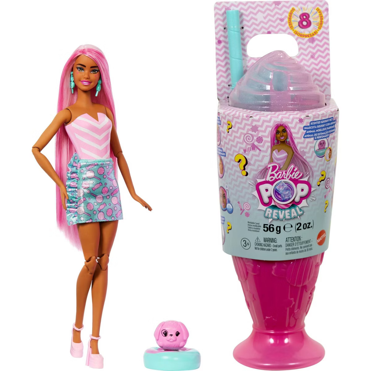 Barbie Pop Reveal Treat Series Doll & Accessories Set, Sweet Swirl Fashion Doll & Pet | Target