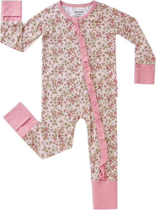 pureborn Baby Sleeper Viscose from Bamboo Zipper Footies 0-24 Months | Amazon (US)