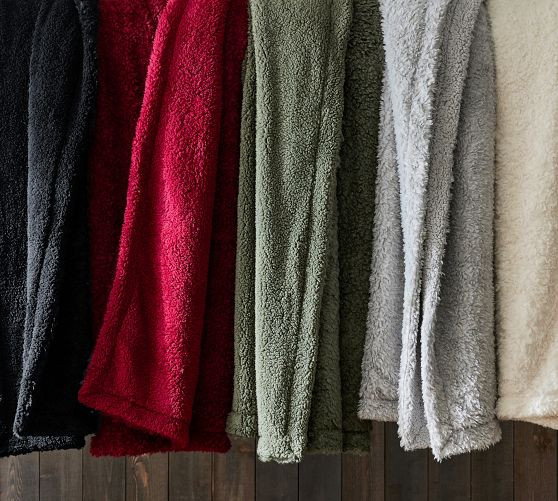 Fireside Cozy Sherpa Reversible Throw | Pottery Barn (US)