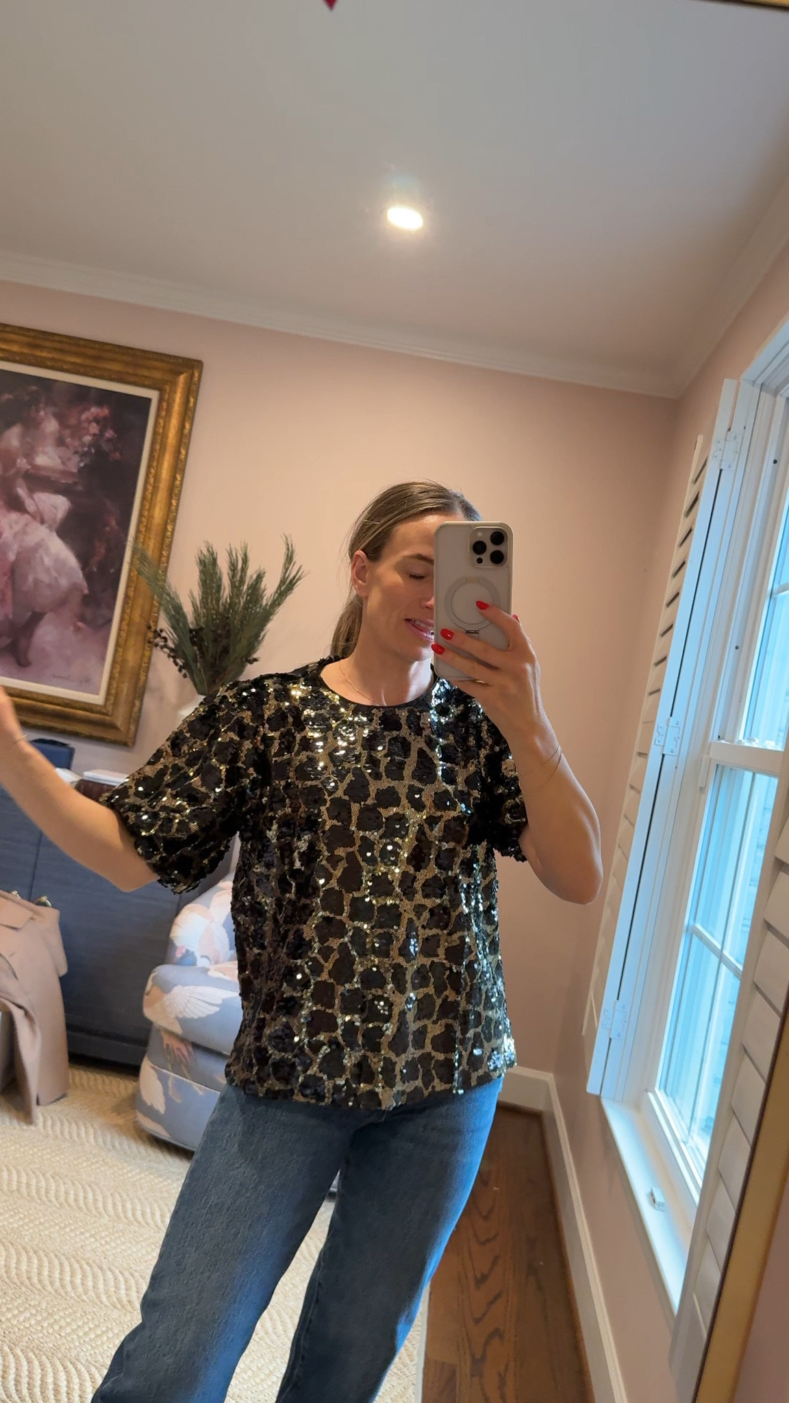 Fun NYE top! Size down if you’re between sizes. 50% off!!

#LTKOver40 #LTKHoliday #LTKSaleAlert