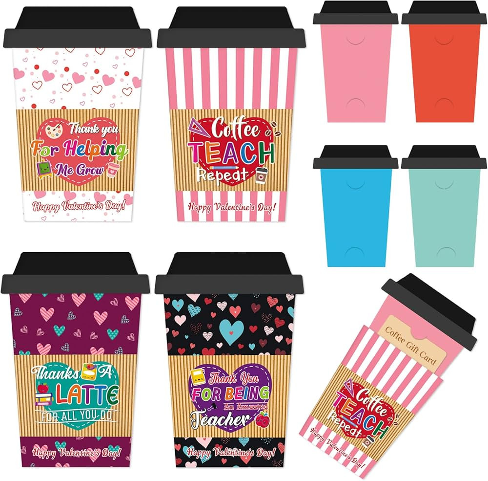 Teacher Valentines Gift Card Holders Valentine’s Day Coffee Gift Card Holder for Teacher Apprec... | Amazon (US)