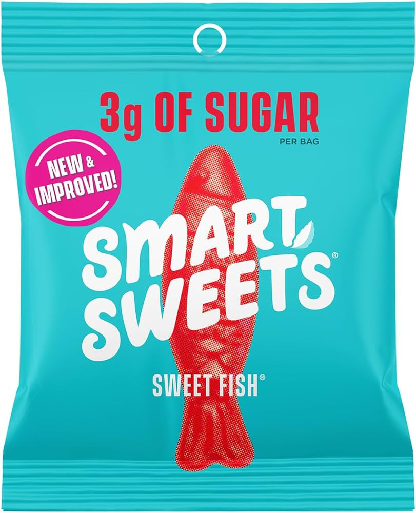 SmartSweets Sweet Fish, Candy with Low Sugar (3g), Low Calorie(100), Plant-Based, Free From Sugar... | Amazon (US)