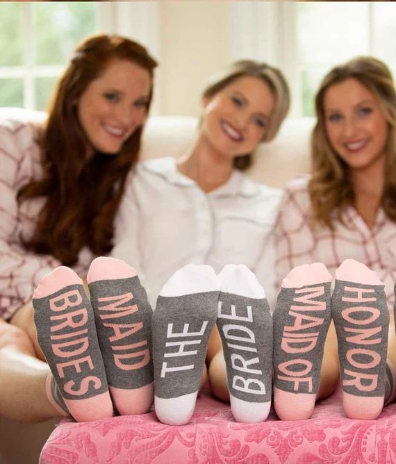 Wedding Socks Bridesmaid Proposal Gift Bride Socks Maid of | Etsy | Etsy (US)