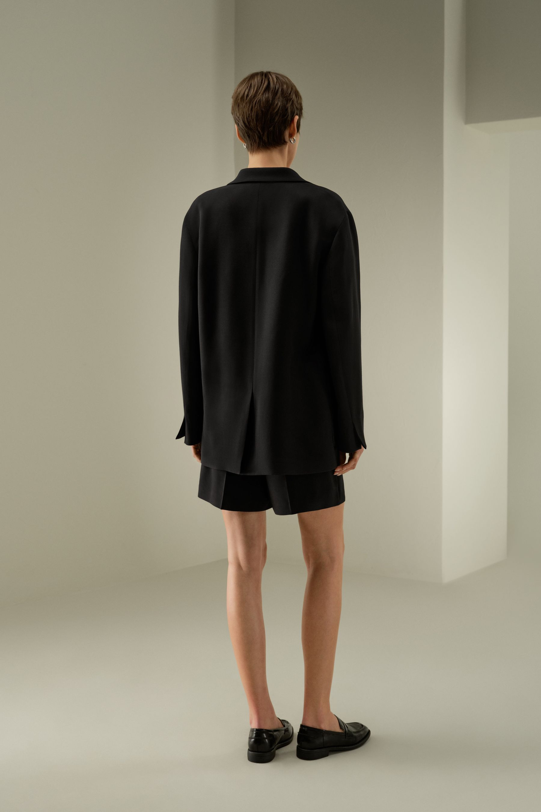 Ein-Knopf Seiden-Wolle-Mix Blazer | LilySilk