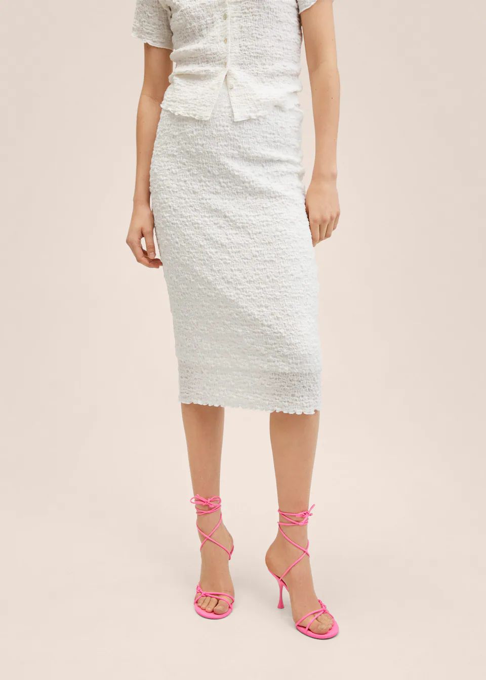 Textured cotton skirt | MANGO (US)