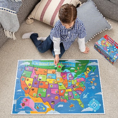 Peaceable Kingdom United States Floor Puzzle for Kids, USA States & Capitals, United States Map Puzzle for Kids, Preschool Toys Boys & Girls Ages 5+ | Target