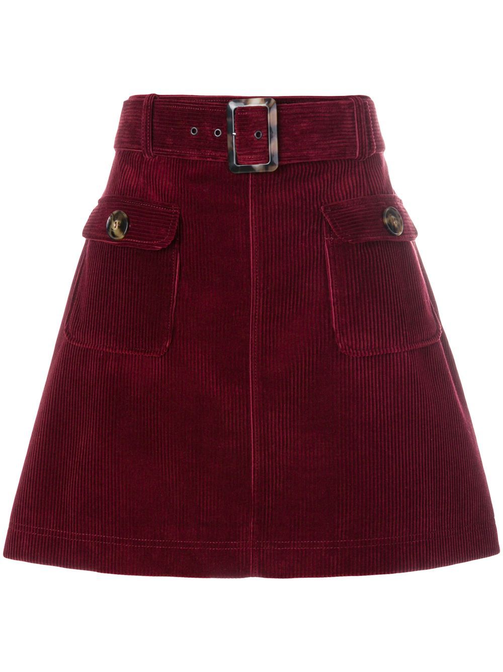 Alexa Chung corduroy mini skirt - Red | FarFetch US