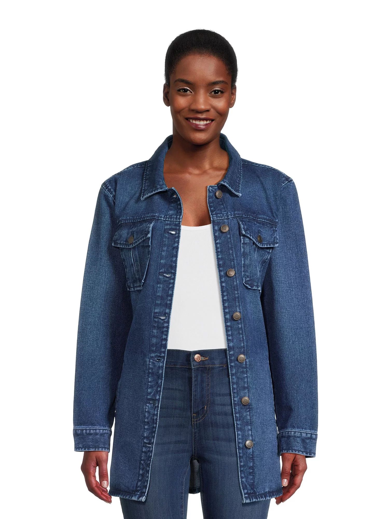 Time and Tru Women's Belted Jean Jacket | Walmart (US)
