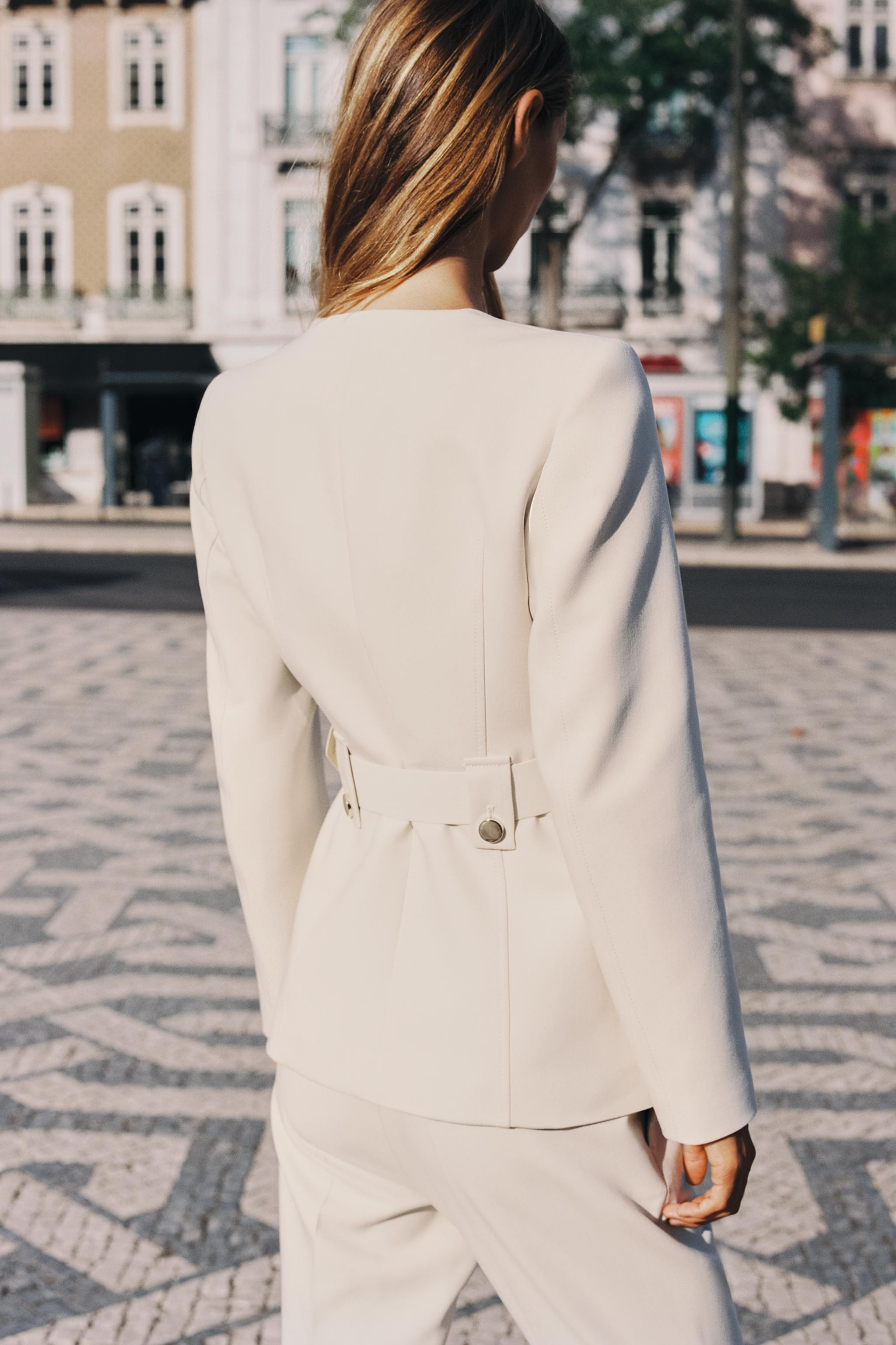 FITTED BLAZER WITH BELT | Zara UK