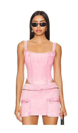 BY.DYLN Monica Corset Top in Pink. - size M | Revolve Clothing (Global)