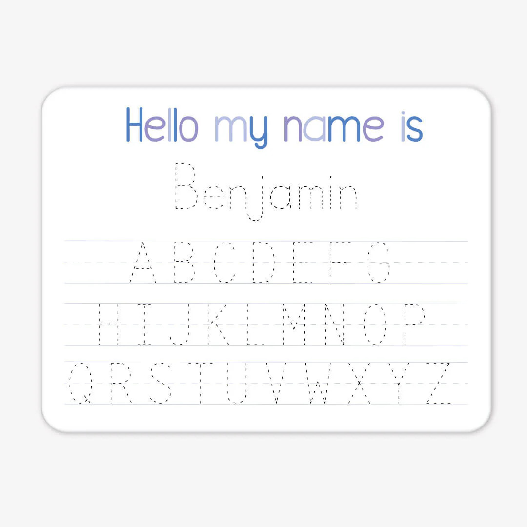 Kids Personalized Whiteboard | Blue Alphabet | Caden Lane