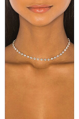 Diamond Tennis Necklace in Silver | Revolve Clothing (Global)