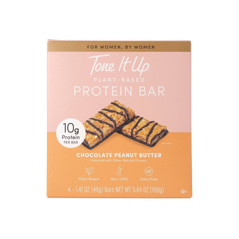 Tone It Up Plant-Based Chocolate Peanut Butter Bar - 4ct | Target