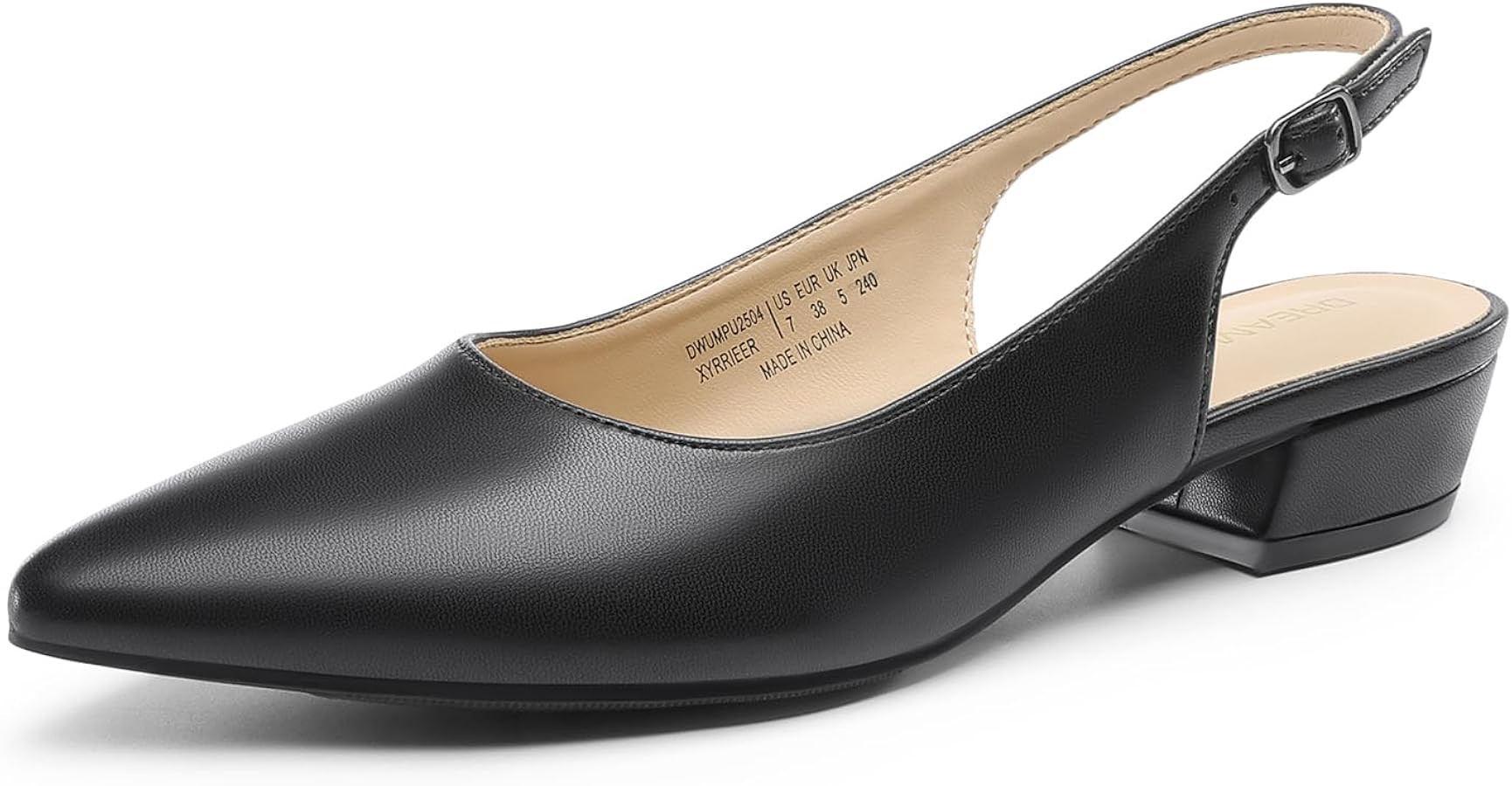 DREAM PAIRS Kitten Slingback Low Block Heels for Women Pointed Closed Toe Business Dress Shoes We... | Amazon (US)