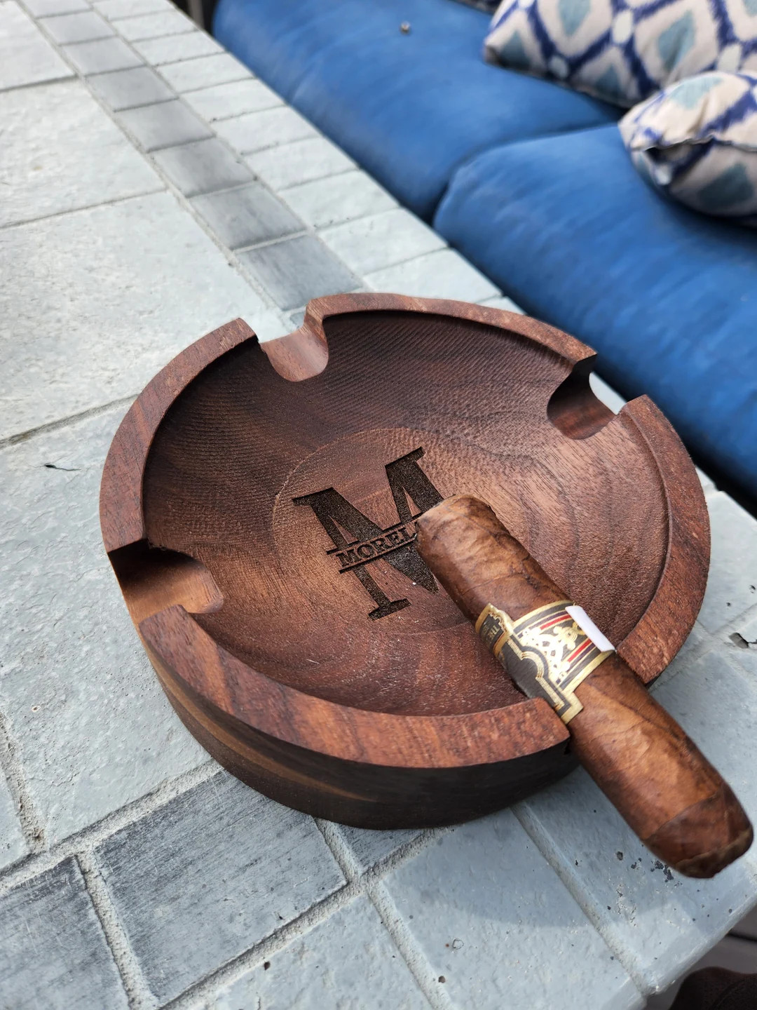 Walnut Cigar Ash Tray, 5 styles, monogram cigar ash tray, gift for men, groomsman gift, personali... | Etsy (US)