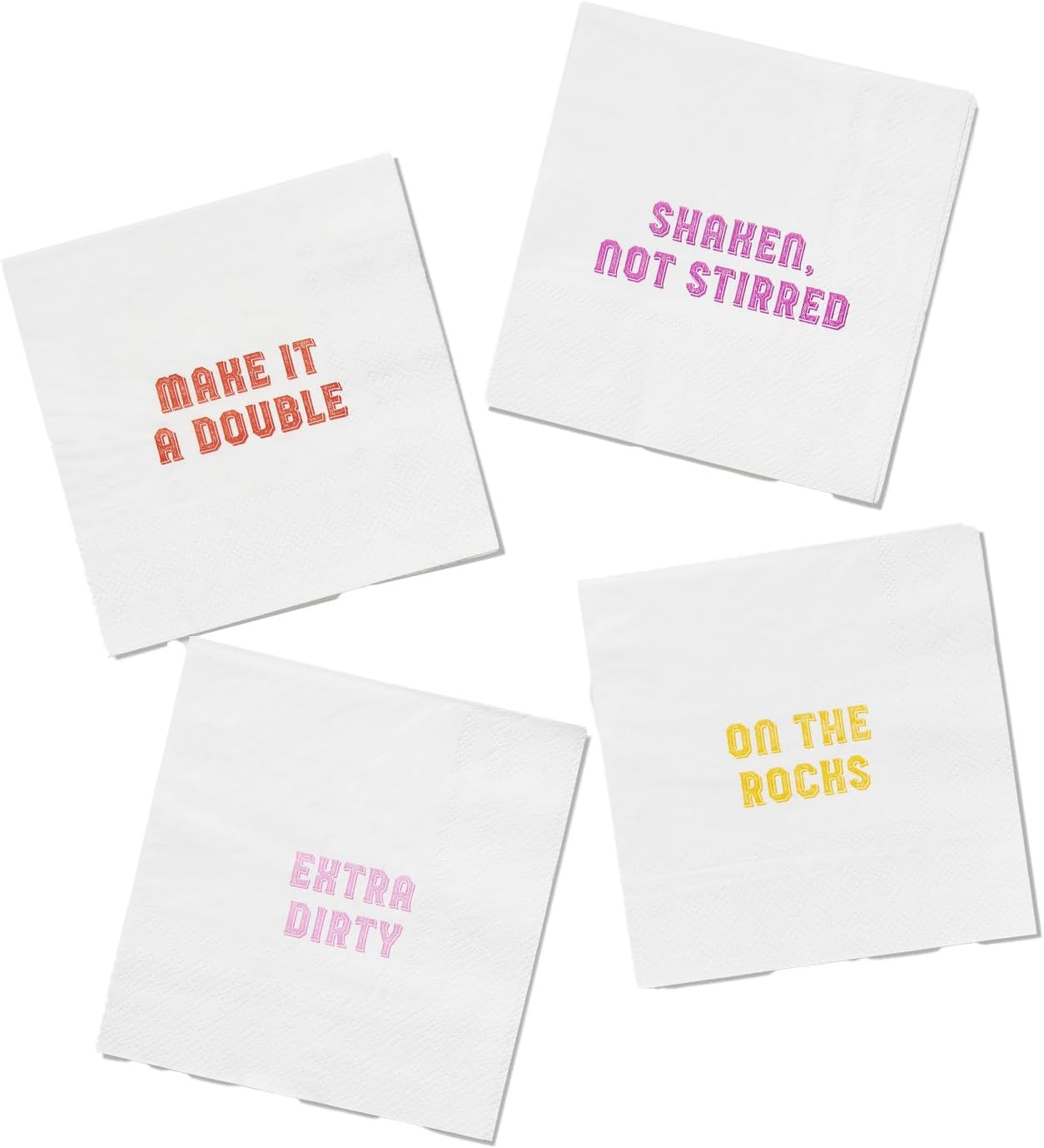Coterie Happy Hour Cocktail Napkins (Set of 25) Assorted Colors & Quotes - Ideal for Cocktail Par... | Amazon (US)