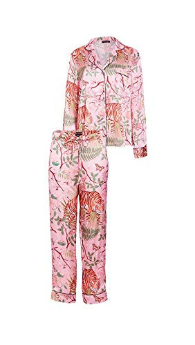 Karen Mabon Women's Tiger Blossom Pajama Set, Orange, 3XL | Amazon (US)