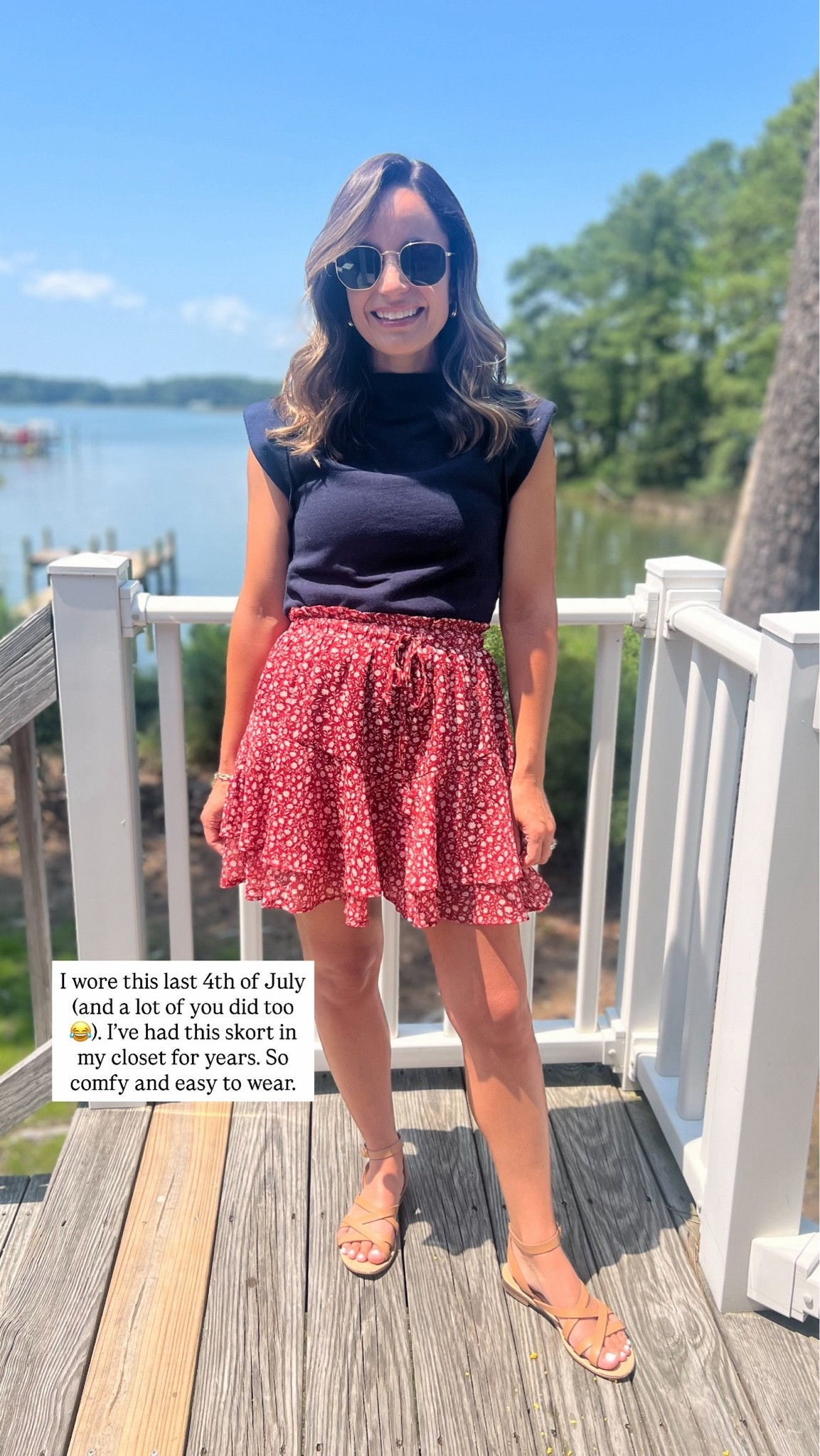 A few festive summer outfits to kick off the unofficial start of summer next weekend! 

Outfit sizing

Floral skort (Amazon): xs 
Linked a similar top and sandals