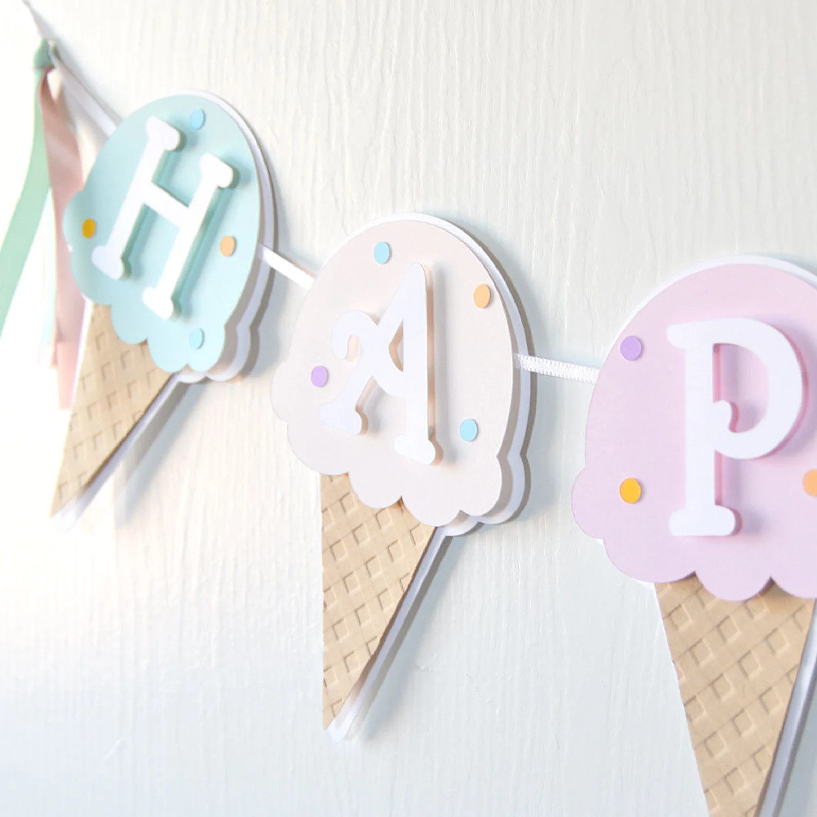 Ice Cream Birthday Banner: A Sweet, Custom Party Garland for Parties and Baby Showers Alike Done ... | Etsy (US)