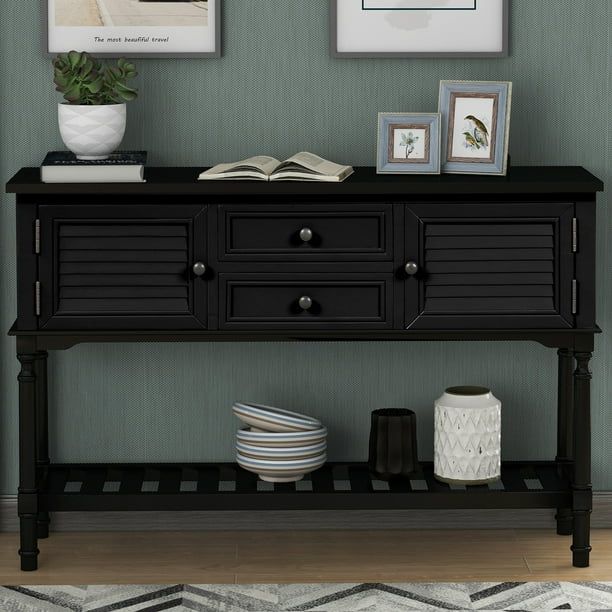 Console Sofa Table Sideboard with Storage Drawers Cabinets and Bottom Shelf for Living Room, Kitc... | Walmart (US)