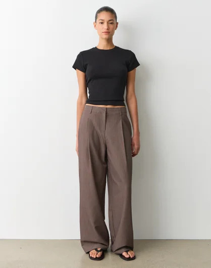 Mid Rise Wide Leg Tailored Pant | Glassons (Australia)