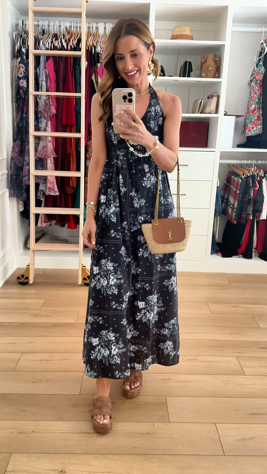 Target floral blue maxi. Wearing XS. My dinner outfit tonight! Wedges are TTS. Summer dress. Spring dress. Vacation dress. Vacation outfit.

#LTKootd #LTKTravel #LTKPetite