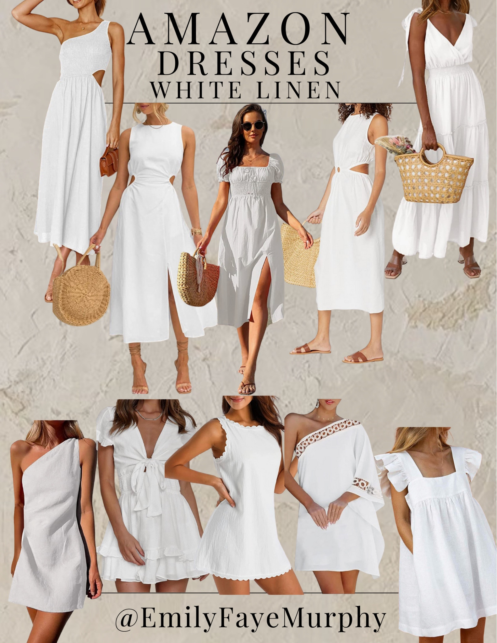 White linen store dress amazon